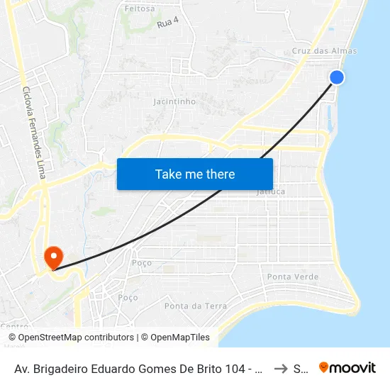 Av. Brigadeiro Eduardo Gomes De Brito 104 - Cruz Das Almas Maceió - Al Brasil to Seune map