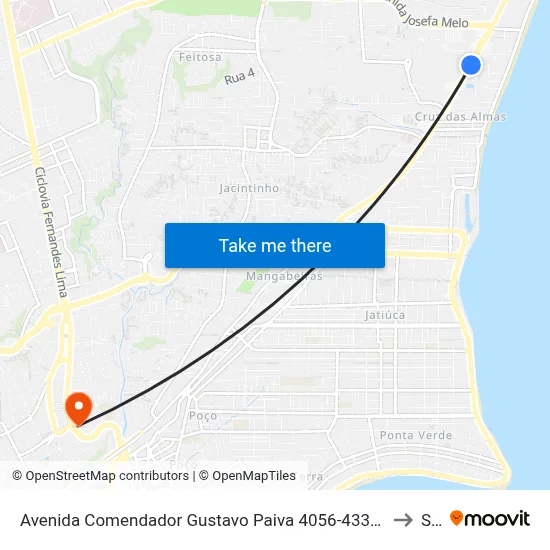 Avenida Comendador Gustavo Paiva 4056-4332 - Cruz Das Almas Maceió - Al República Federativa Do Brasil to Seune map