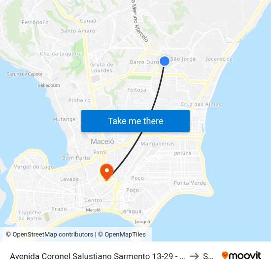 Avenida Coronel Salustiano Sarmento 13-29 - São Jorge Maceió - Al Brasil to Seune map