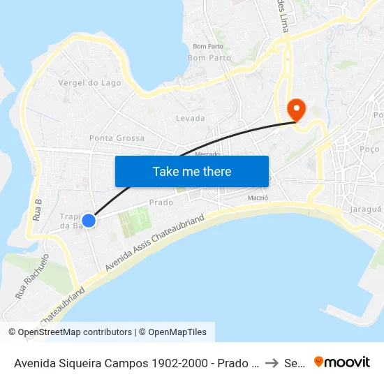 Avenida Siqueira Campos 1902-2000 - Prado Maceió - Al Brasil to Seune map