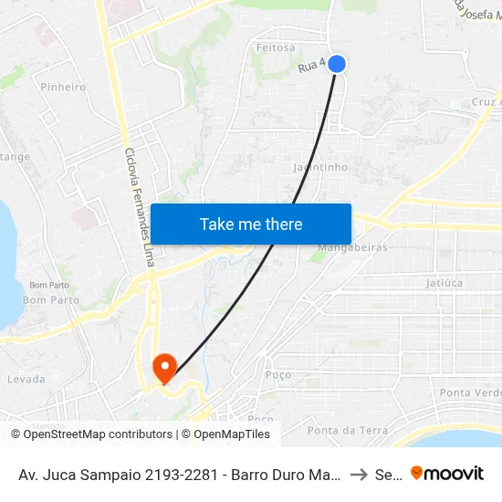 Av. Juca Sampaio 2193-2281 - Barro Duro Maceió - Al 57046-242 Brasil to Seune map