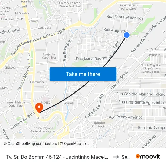 Tv. Sr. Do Bonfim 46-124 - Jacintinho Maceió - Al Brasil to Seune map