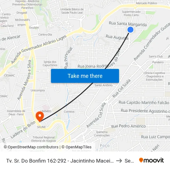 Tv. Sr. Do Bonfim 162-292 - Jacintinho Maceió - Al Brasil to Seune map