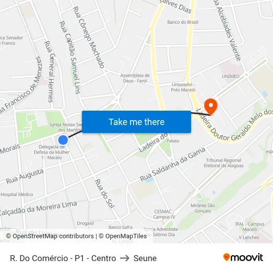 R. Do Comércio - P1 - Centro to Seune map