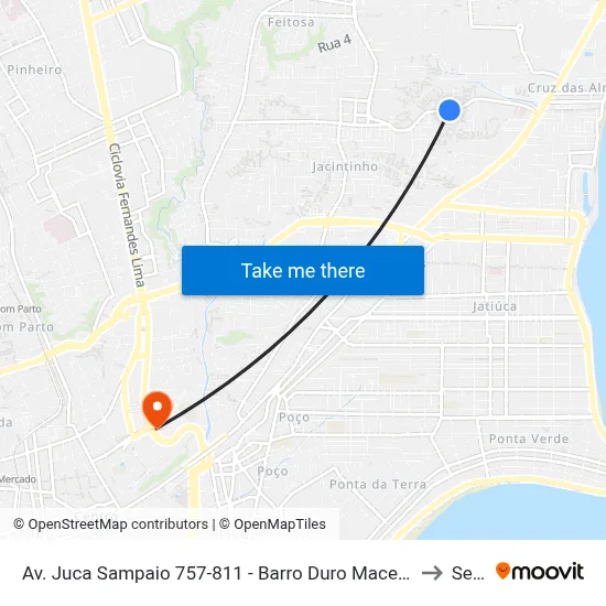 Av. Juca Sampaio 757-811 - Barro Duro Maceió - Al 57046-242 Brasil to Seune map