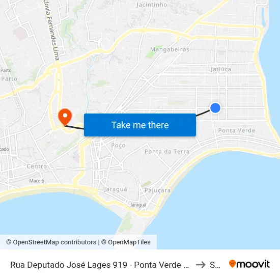 Rua Deputado José Lages 919 - Ponta Verde Maceió - Al 57035-330 Brasil to Seune map