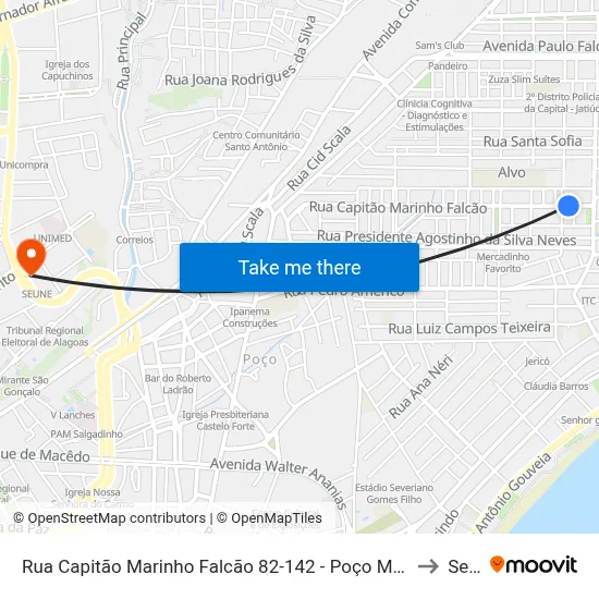 Rua Capitão Marinho Falcão 82-142 - Poço Maceió - Al 57025-260 Brasil to Seune map