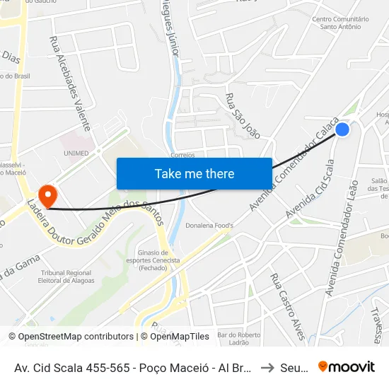 Av. Cid Scala 455-565 - Poço Maceió - Al Brasil to Seune map
