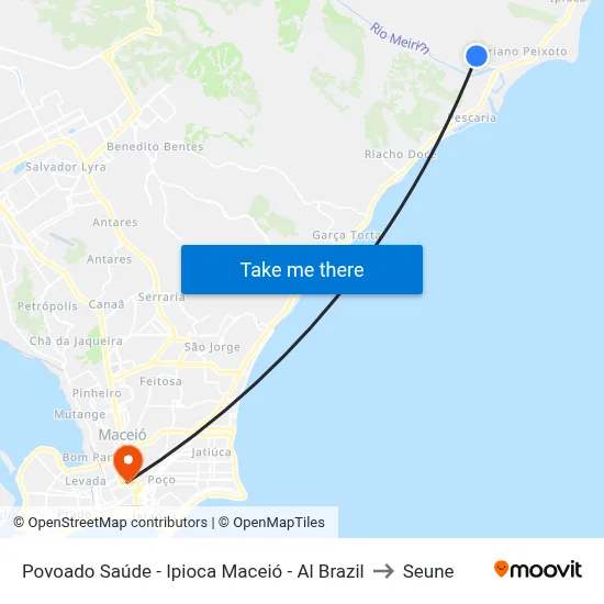 Povoado Saúde - Ipioca Maceió - Al Brazil to Seune map