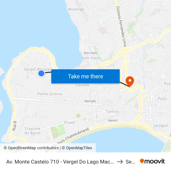 Av. Monte Castelo 710 - Vergel Do Lago Maceió - Al Brasil to Seune map