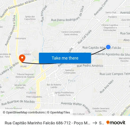 Rua Capitão Marinho Falcão 686-712 - Poço Maceió - Al 57025-260 República Federativa Do Brasil to Seune map