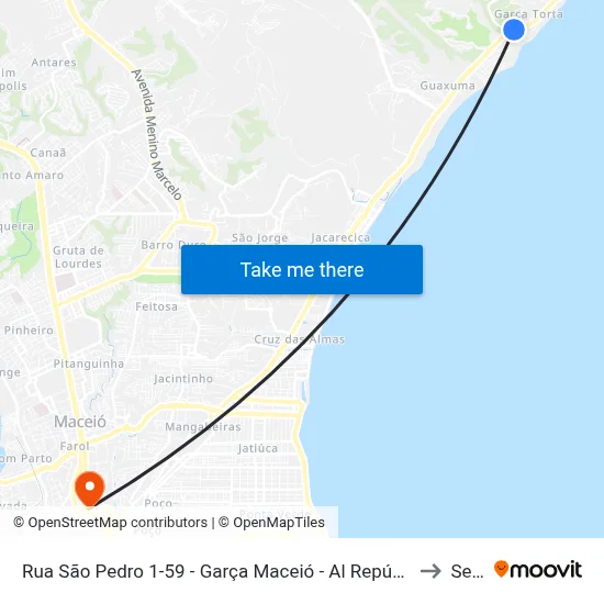 Rua São Pedro 1-59 - Garça Maceió - Al República Federativa Do Brasil to Seune map