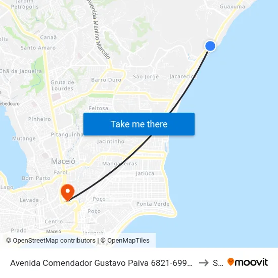 Avenida Comendador Gustavo Paiva 6821-6993 - Cruz Das Almas Maceió - Al República Federativa Do Brasil to Seune map