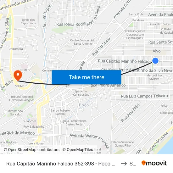 Rua Capitão Marinho Falcão 352-398 - Poço Maceió - Al 57025-260 Brasil to Seune map