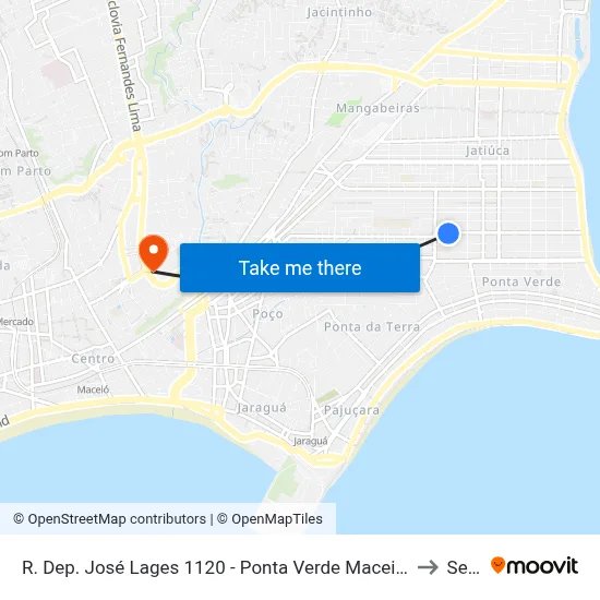 R. Dep. José Lages 1120 - Ponta Verde Maceió - Al 57035-330 Brasil to Seune map