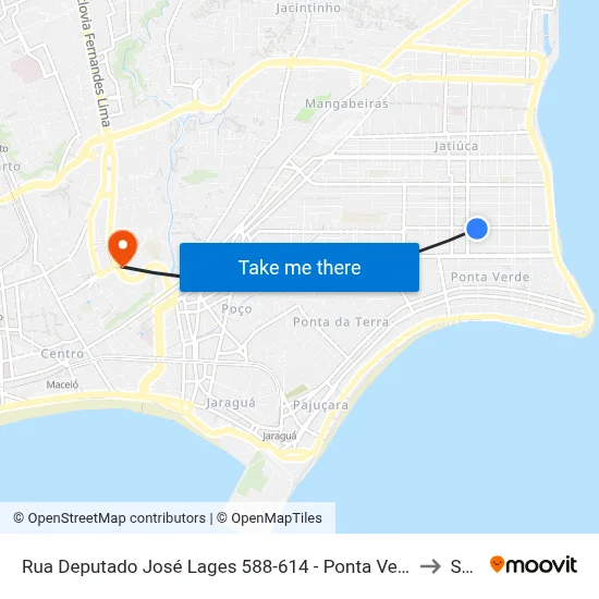 Rua Deputado José Lages 588-614 - Ponta Verde Maceió - Al 57035-330 Brasil to Seune map