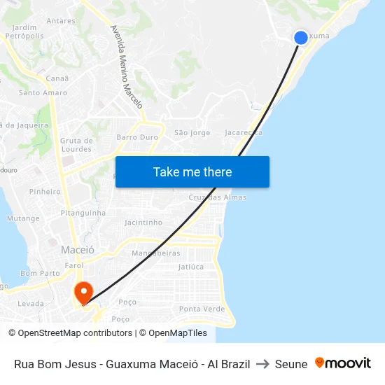 Rua Bom Jesus - Guaxuma Maceió - Al Brazil to Seune map