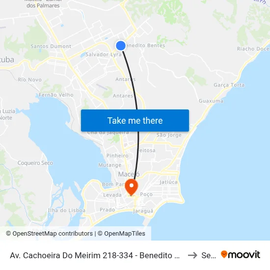 Av. Cachoeira Do Meirim 218-334 - Benedito Bentes Maceió - Al Brasil to Seune map