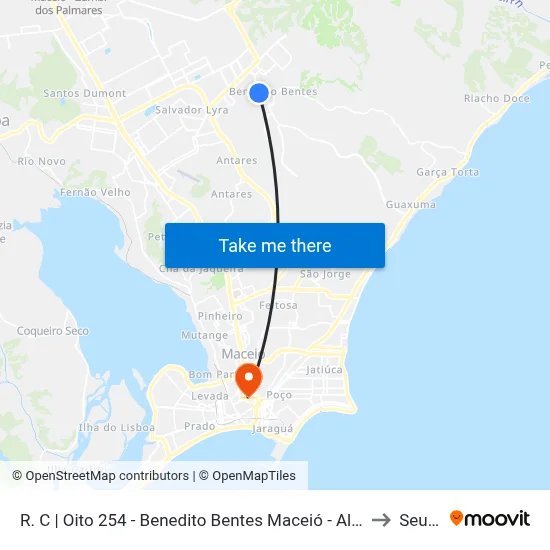 R. C | Oito 254 - Benedito Bentes Maceió - Al Brasil to Seune map