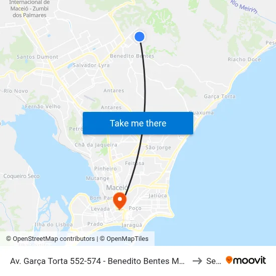 Av. Garça Torta 552-574 - Benedito Bentes Maceió - Al 57084-615 Brasil to Seune map