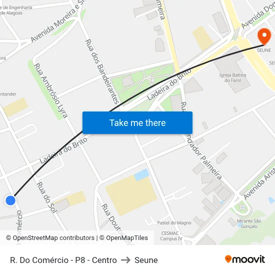 R. Do Comércio - P8 - Centro to Seune map