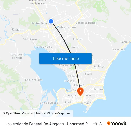 Universidade Federal De Alagoas - Unnamed Road - Cidade Universitária Maceió - Al Brasil to Seune map