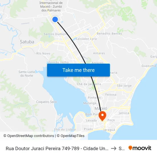Rua Doutor Juraci Pereira 749-789 - Cidade Universitária Maceió - Al 57072-040 Brasil to Seune map