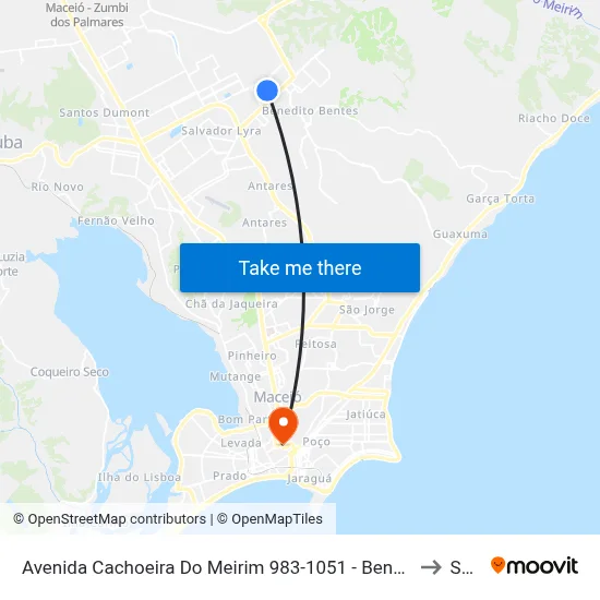 Avenida Cachoeira Do Meirim 983-1051 - Benedito Bentes Maceió - Al Brasil to Seune map