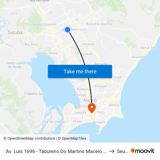 Av. Luís 1696 - Tabuleiro Do Martins Maceió - Al Brasil to Seune map