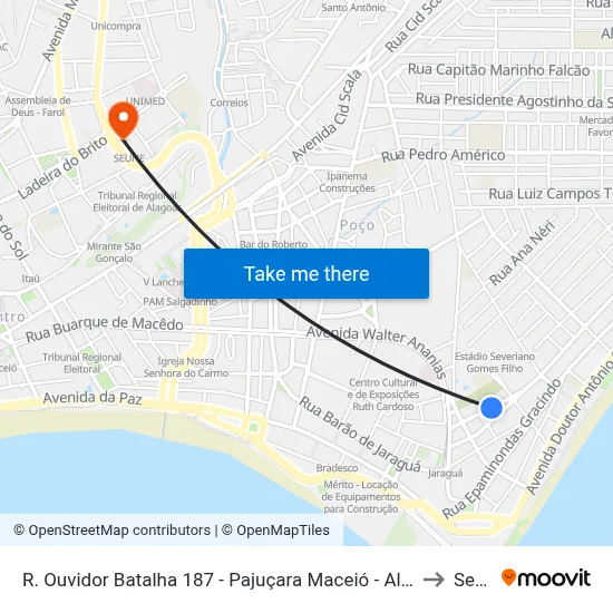 R. Ouvidor Batalha 187 - Pajuçara Maceió - Al 57030-130 Brasil to Seune map