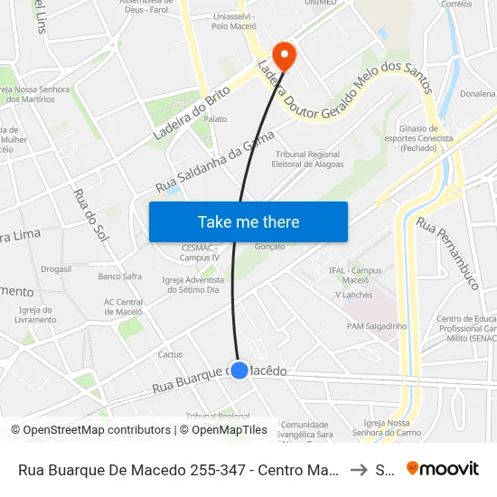Rua Buarque De Macedo 255-347 - Centro Maceió - Al República Federativa Do Brasil to Seune map