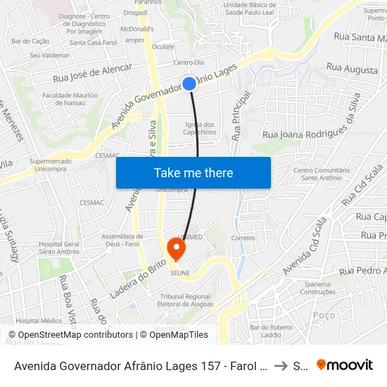 Avenida Governador Afrânio Lages 157 - Farol Maceió - Al República Federativa Do Brasil to Seune map