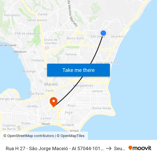Rua H 27 - São Jorge Maceió - Al 57044-101 Brasil to Seune map
