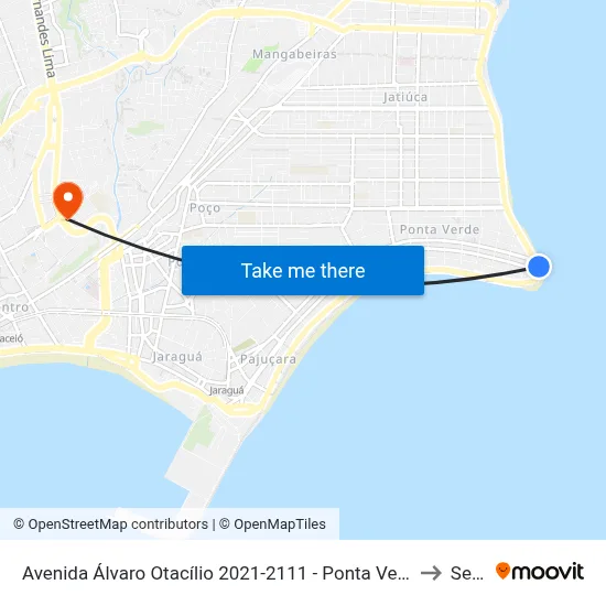 Avenida Álvaro Otacílio 2021-2111 - Ponta Verde Maceió - Al Brasil to Seune map
