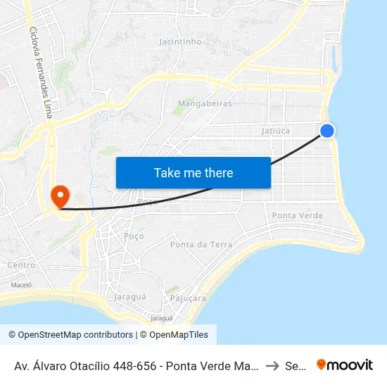 Av. Álvaro Otacílio 448-656 - Ponta Verde Maceió - Al Brasil to Seune map