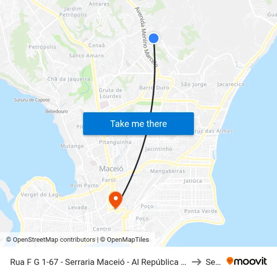 Rua F G 1-67 - Serraria Maceió - Al República Federativa Do Brasil to Seune map