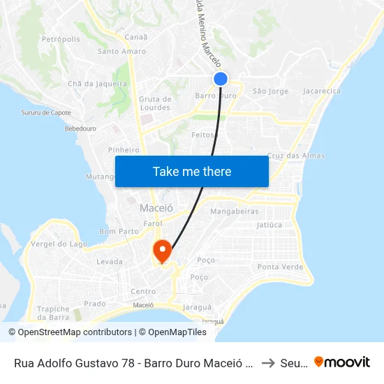 Rua Adolfo Gustavo 78 - Barro Duro Maceió - Al Brasil to Seune map