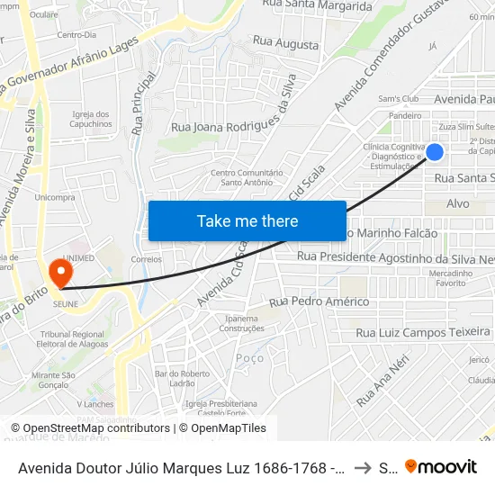 Avenida Doutor Júlio Marques Luz 1686-1768 - Jatiúca Maceió - Al 57035-700 República Federativa Do Brasil to Seune map