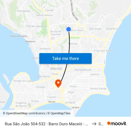 Rua São João 504-532 - Barro Duro Maceió - Al República Federativa Do Brasil to Seune map