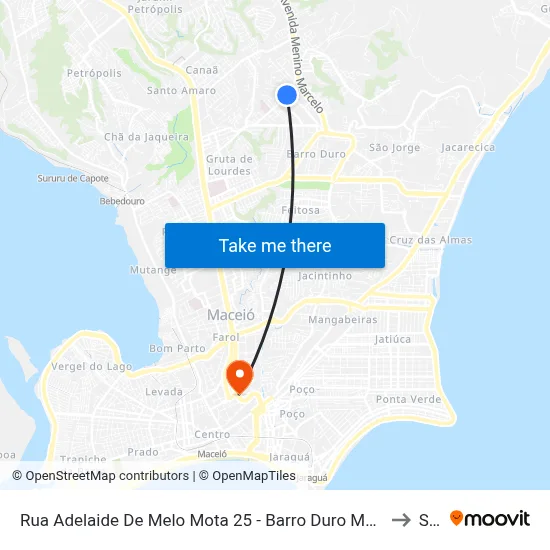 Rua Adelaide De Melo Mota 25 - Barro Duro Maceió - Al 57045-680 República Federativa Do Brasil to Seune map
