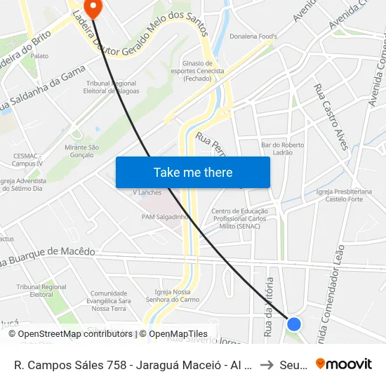 R. Campos Sáles 758 - Jaraguá Maceió - Al Brazil to Seune map