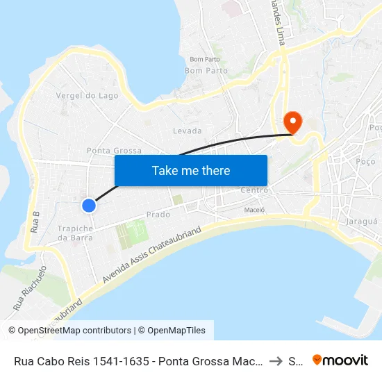 Rua Cabo Reis 1541-1635 - Ponta Grossa Maceió - Al República Federativa Do Brasil to Seune map