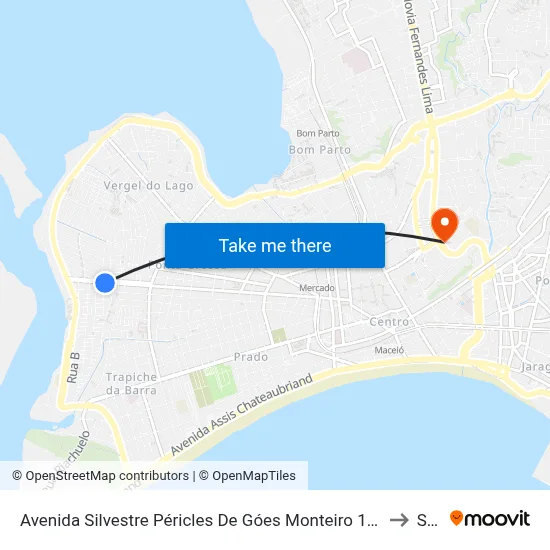 Avenida Silvestre Péricles De Góes Monteiro 1988-2034 - Ponta Grossa Maceió - Al Brasil to Seune map