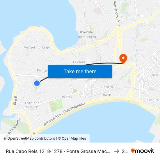 Rua Cabo Reis 1218-1278 - Ponta Grossa Maceió - Al 57014-260 República Federativa Do Brasil to Seune map