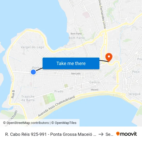 R. Cabo Réis 925-991 - Ponta Grossa Maceió - Al 57014-260 Brasil to Seune map