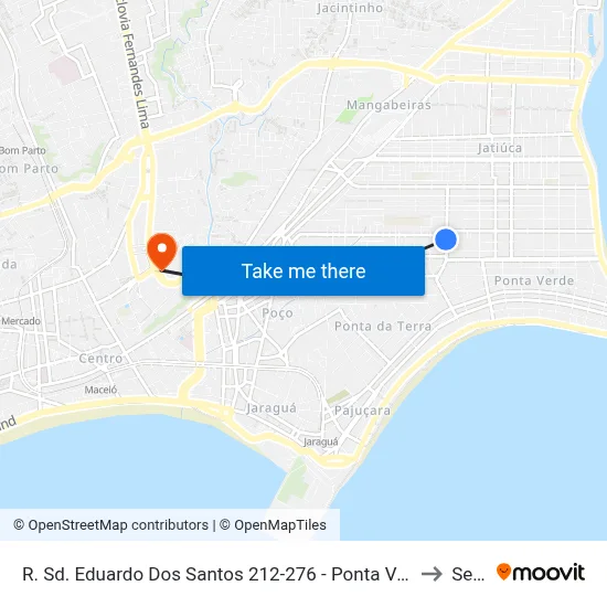 R. Sd. Eduardo Dos Santos 212-276 - Ponta Verde Maceió - Al Brasil to Seune map