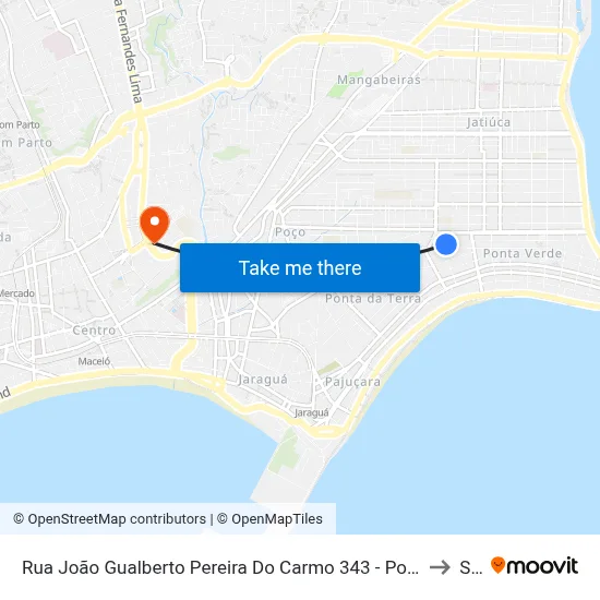 Rua João Gualberto Pereira Do Carmo 343 - Ponta Verde Maceió - Al 57035-270 República Federativa Do Brasil to Seune map