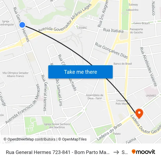 Rua General Hermes 723-841 - Bom Parto Maceió - Al República Federativa Do Brasil to Seune map