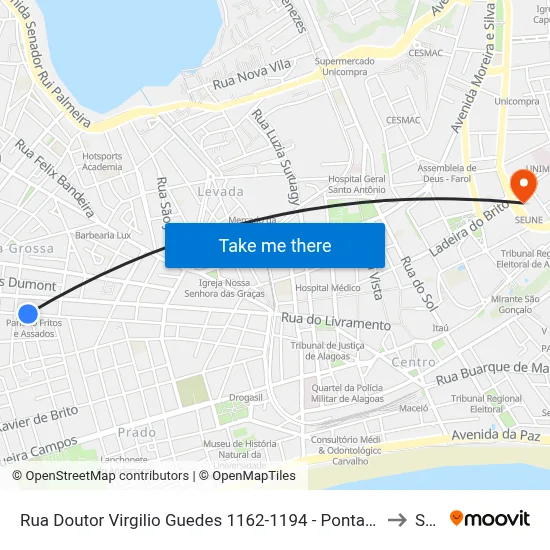 Rua Doutor Virgilio Guedes 1162-1194 - Ponta Grossa Maceió - Al 57014-220 Brasil to Seune map