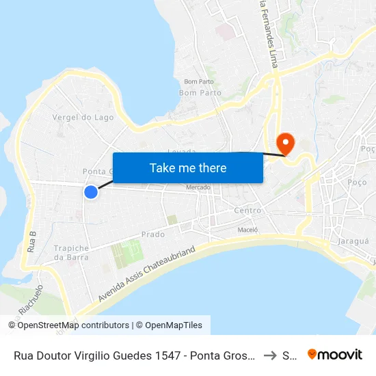 Rua Doutor Virgilio Guedes 1547 - Ponta Grossa Maceió - Al 57014-220 Brasil to Seune map